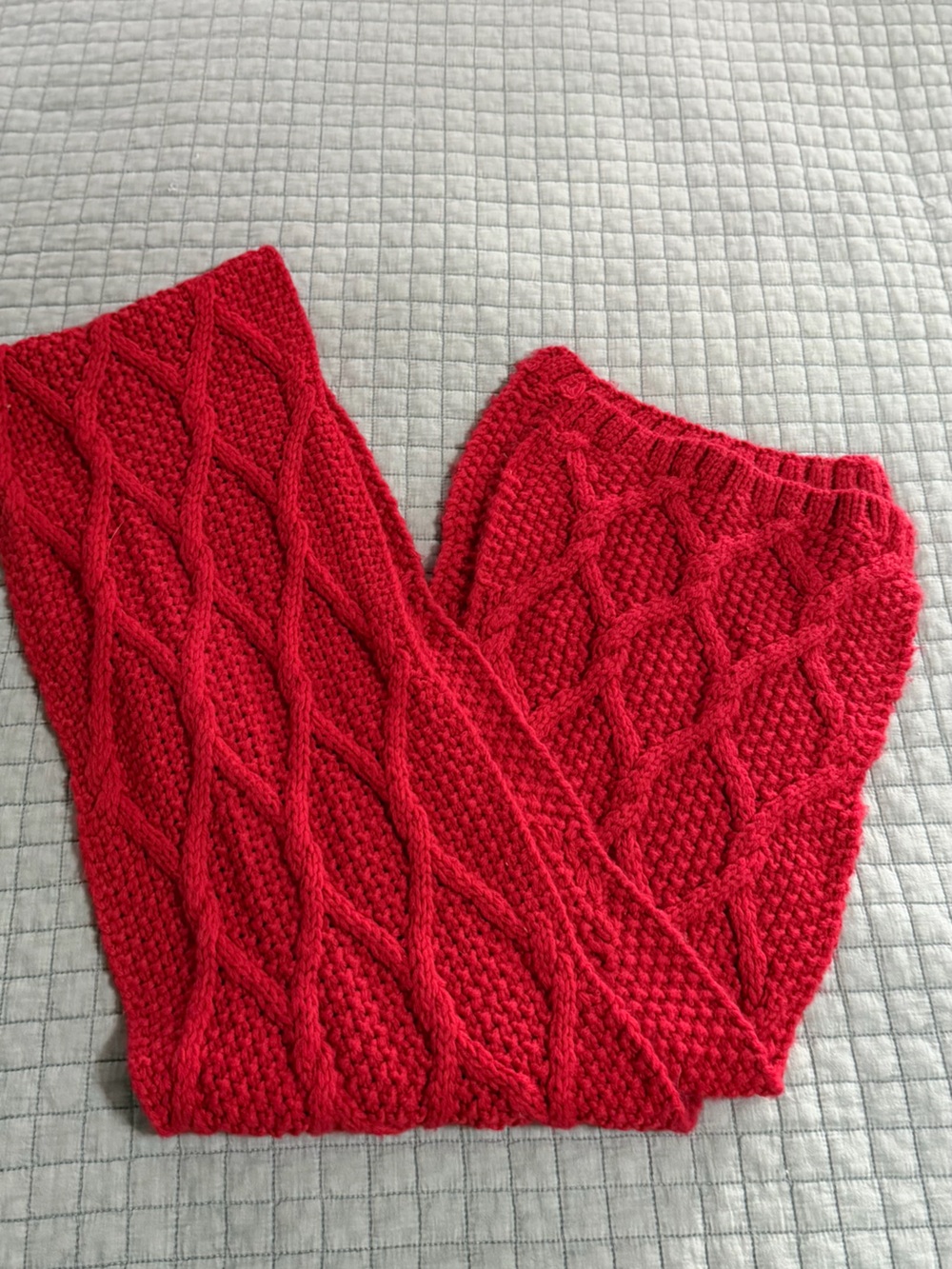 GAP Bright Red Cable Knit Scarf